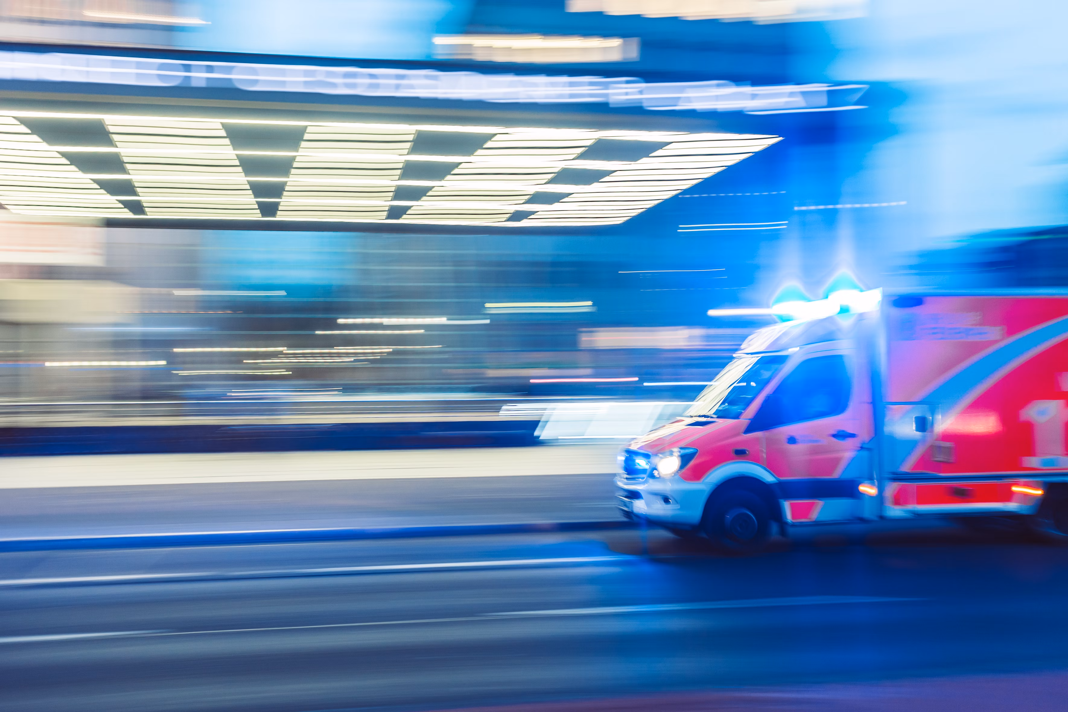 Merci Phoenix ambulance responding to an emergency